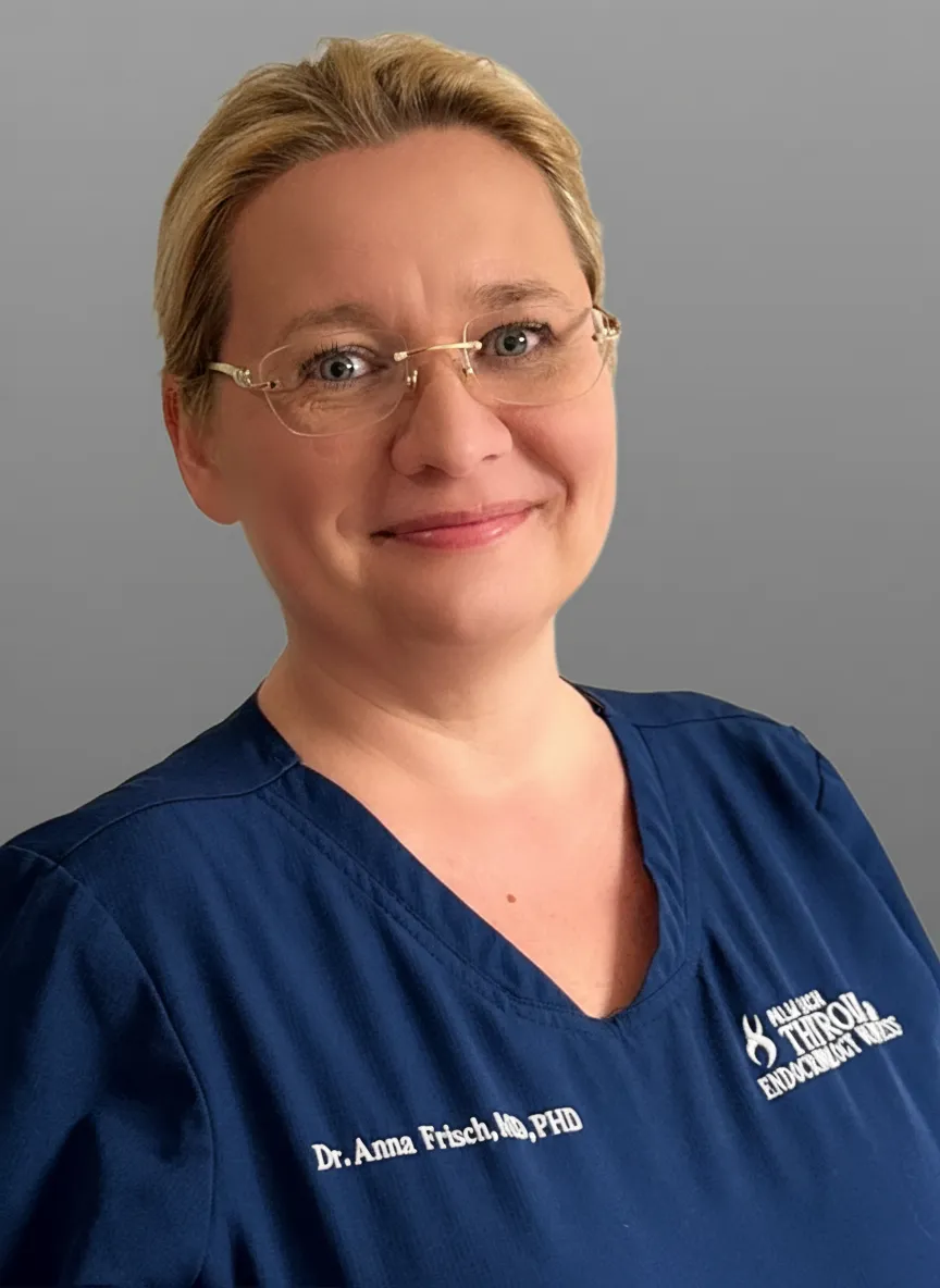 Dr. Anna Frisch, MD, PhD, board-certified endocrinologist at Palm Beach Thyroid & Endocrinology Wellness in Wellington, Florida